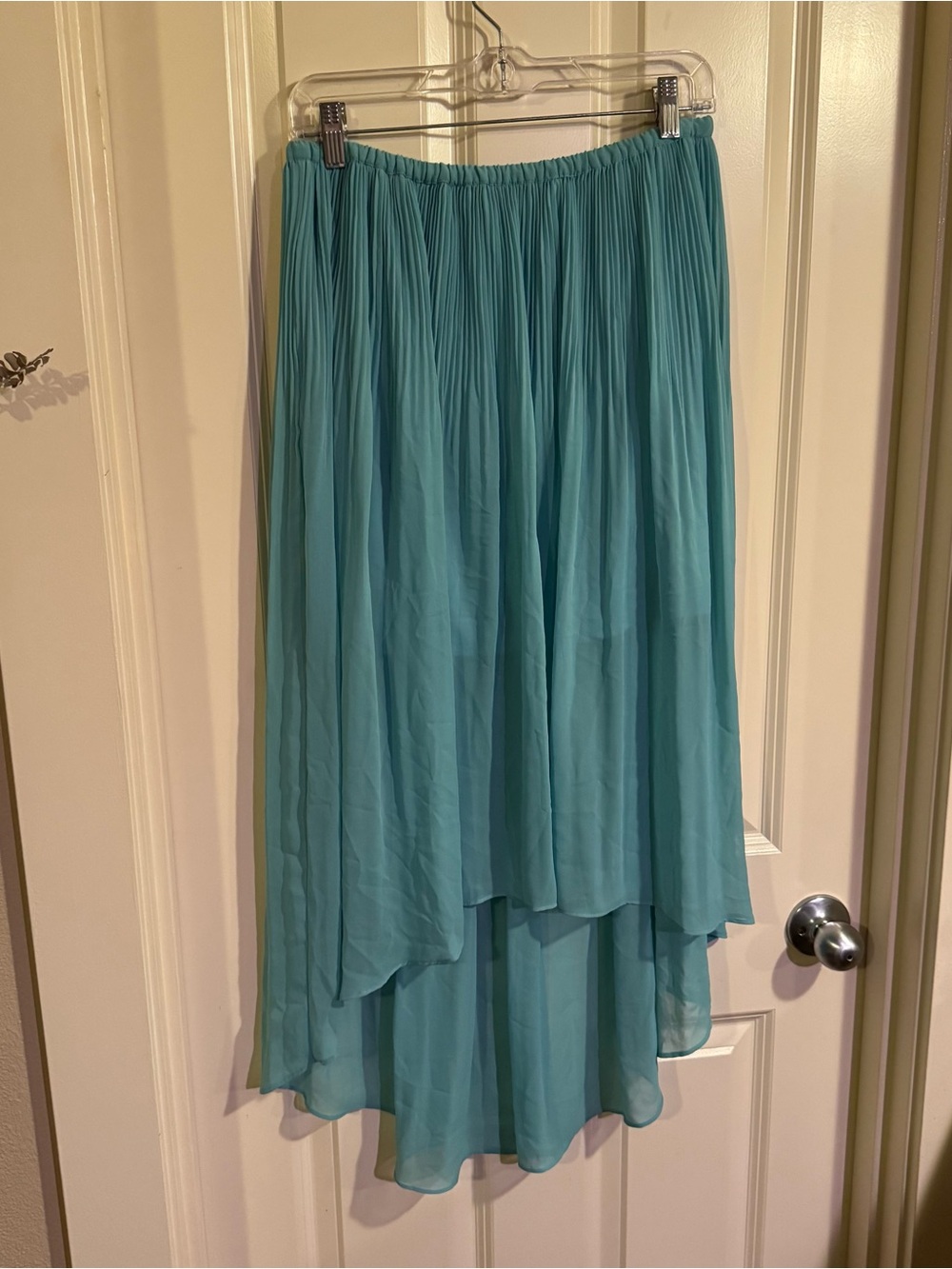 LC Lauren Conrad Teal High-Low Pleated Skirt